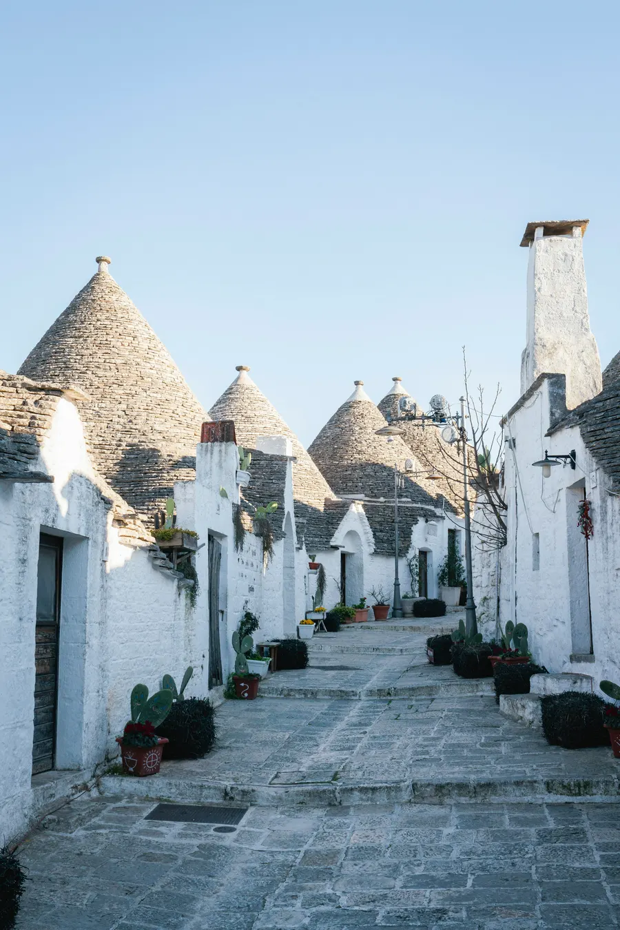 Rue bordée de trulli typiques à Alberobello